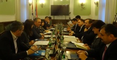 19 November 2015 The members of the Committee on the Diaspora and Serbs in the Region in meeting with the members of the Committee for Romanian Communities Living Abroad of the Romanian Parliament’s Chamber of Deputies